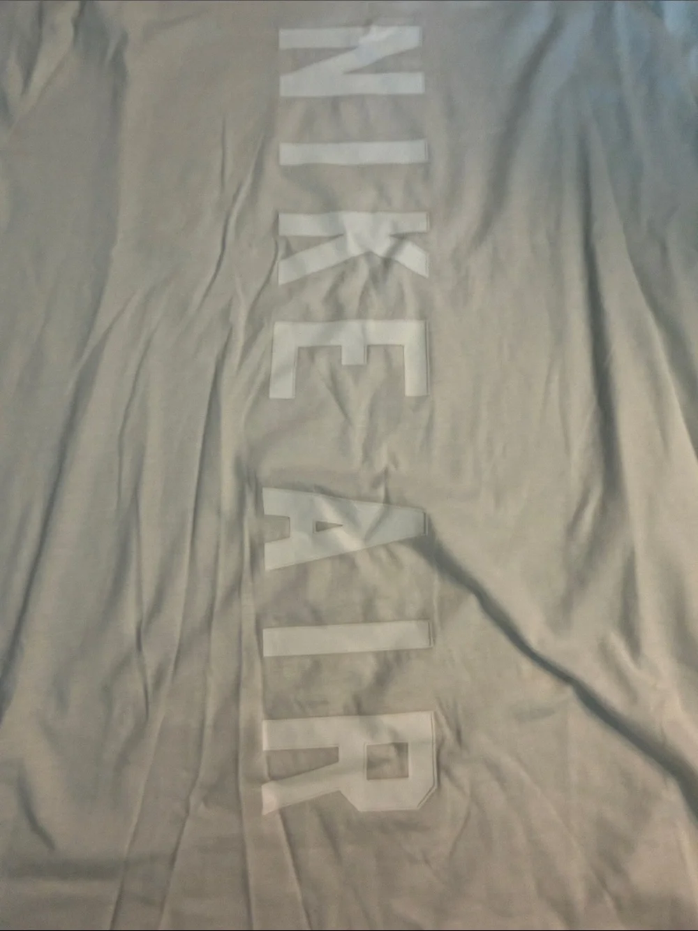 Nike White Short Sleeve Tee with Vertical 'Nike Air' Logo
